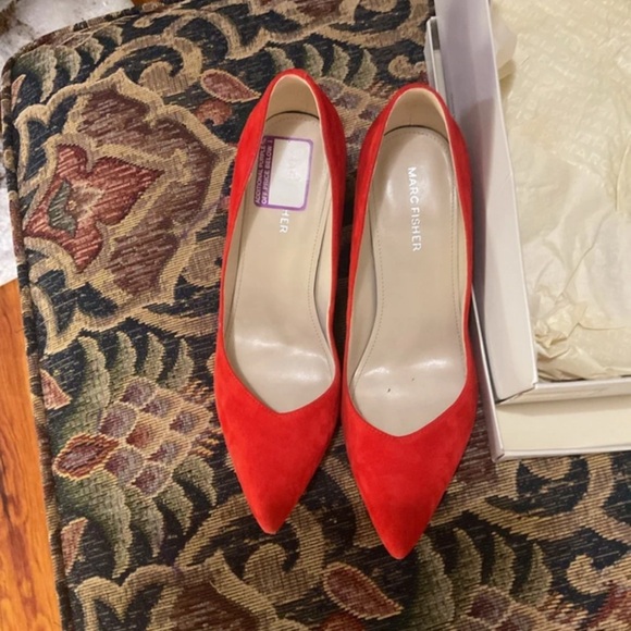 Marc Fisher Shoes - Marc Fisher Red Suede Pointed-Toe Pumps